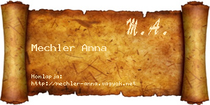 Mechler Anna névjegykártya